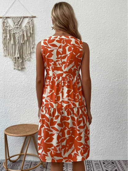 Robes bohèmes d'été, mode plage, col en V ample, imprimé plissé, sans manches, pour femmes