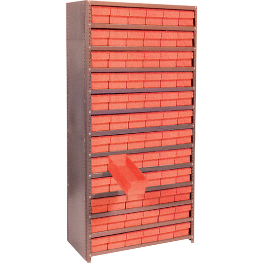 Euro Drawer Shelf Units, Steel, Boltless, 800 lbs. Capacity, 36" W x 76" H x 12" D