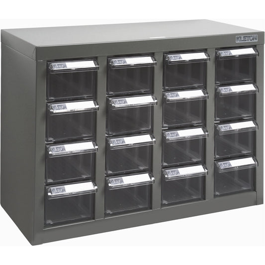 Armoire de rangement KPC-500, Acier galvanisé, 16 tiroirs, 46,5 cm x 22,1 cm x 35,1 cm, Gris
