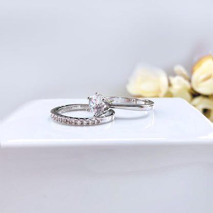 Zircon Micro Set Gold Plated Six Claw Ring