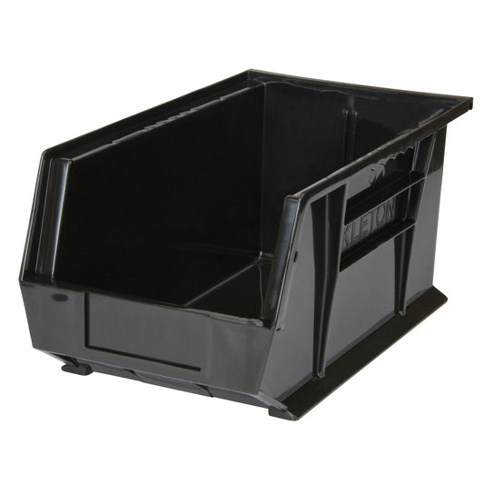 Bac de rangement gerbable et suspendable, 21 cm L x 17,8 cm H x 37,5 cm P, noir