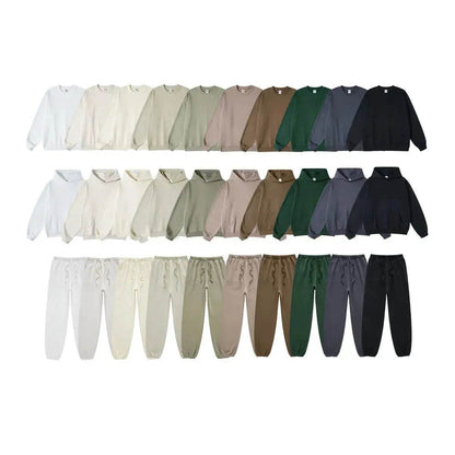 American-style Hoodie suit and Crew neck sweatsuit Unisex Fall Winter