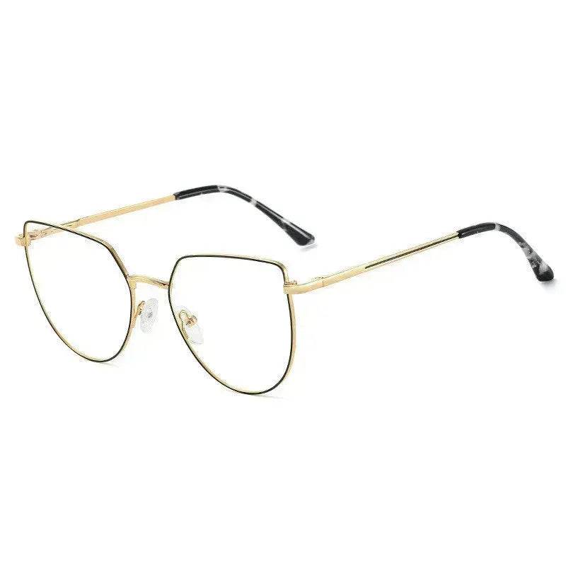 Women's Plate Anti-Blue Light Glasses Fashion Metal Large Frame