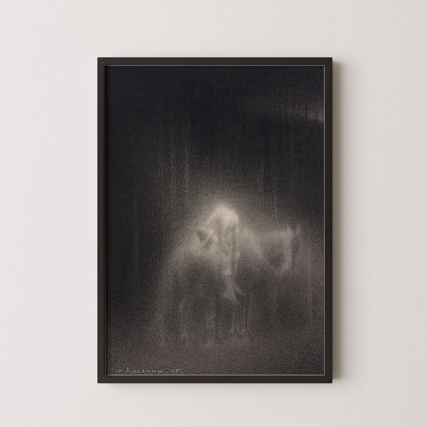 Charles Angrand - The Good Samaritan Art Print: Dreamlike Charcoal Drawing