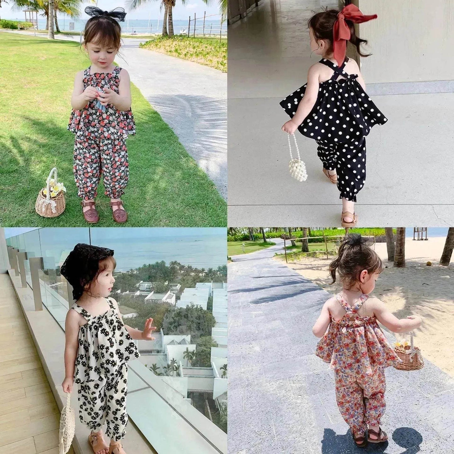 Chiffon vest trousers children's clothing summer new Baby Girl Cloth set