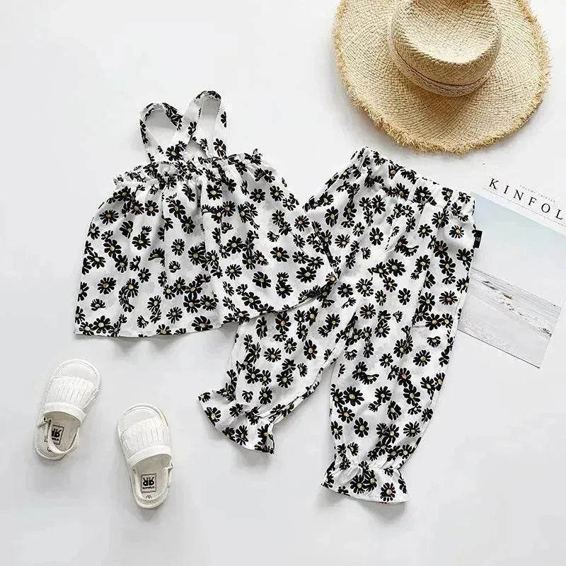 Chiffon vest trousers children's clothing summer new Baby Girl Cloth set