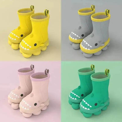Children Boys Girls Cute Cartoon Waterproof Shoes Safety Rubber Shark Slippers Kids Rain Boots