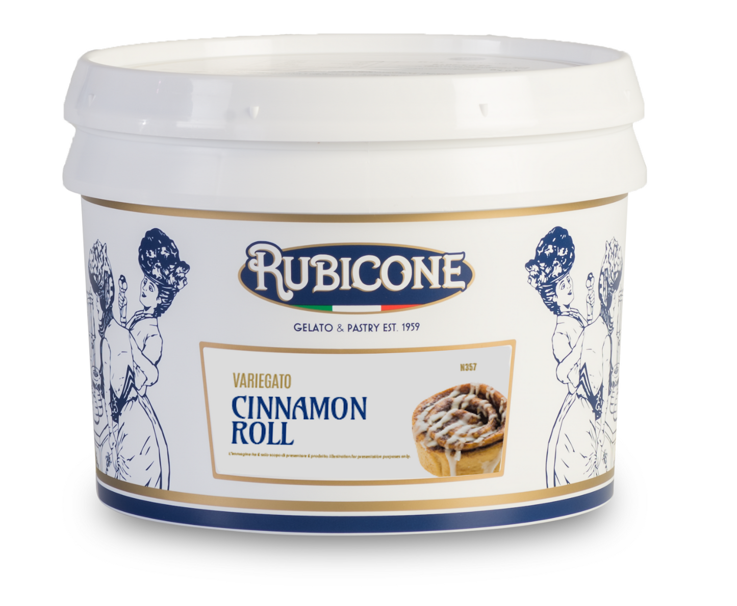 Garniture à Dessert Sundae Roulé à la Cannelle - Seau de 3 KG - Variegato Roulé à la Cannelle - Rubicone Canada - Livraison Gratuite au Canada pour les Commandes de Plus de 199 CAD