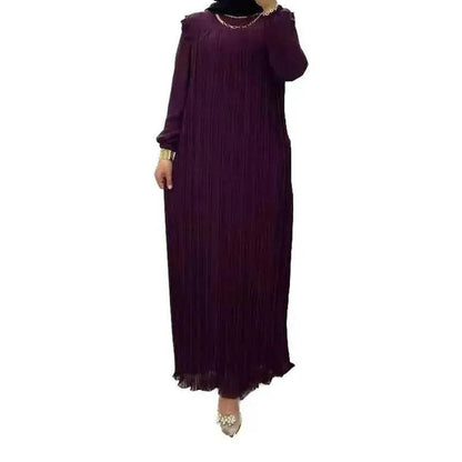 Classy Solid Color Turtleneck With Loose Abaya Dress for Arab Dubai Turkey Middle East Women