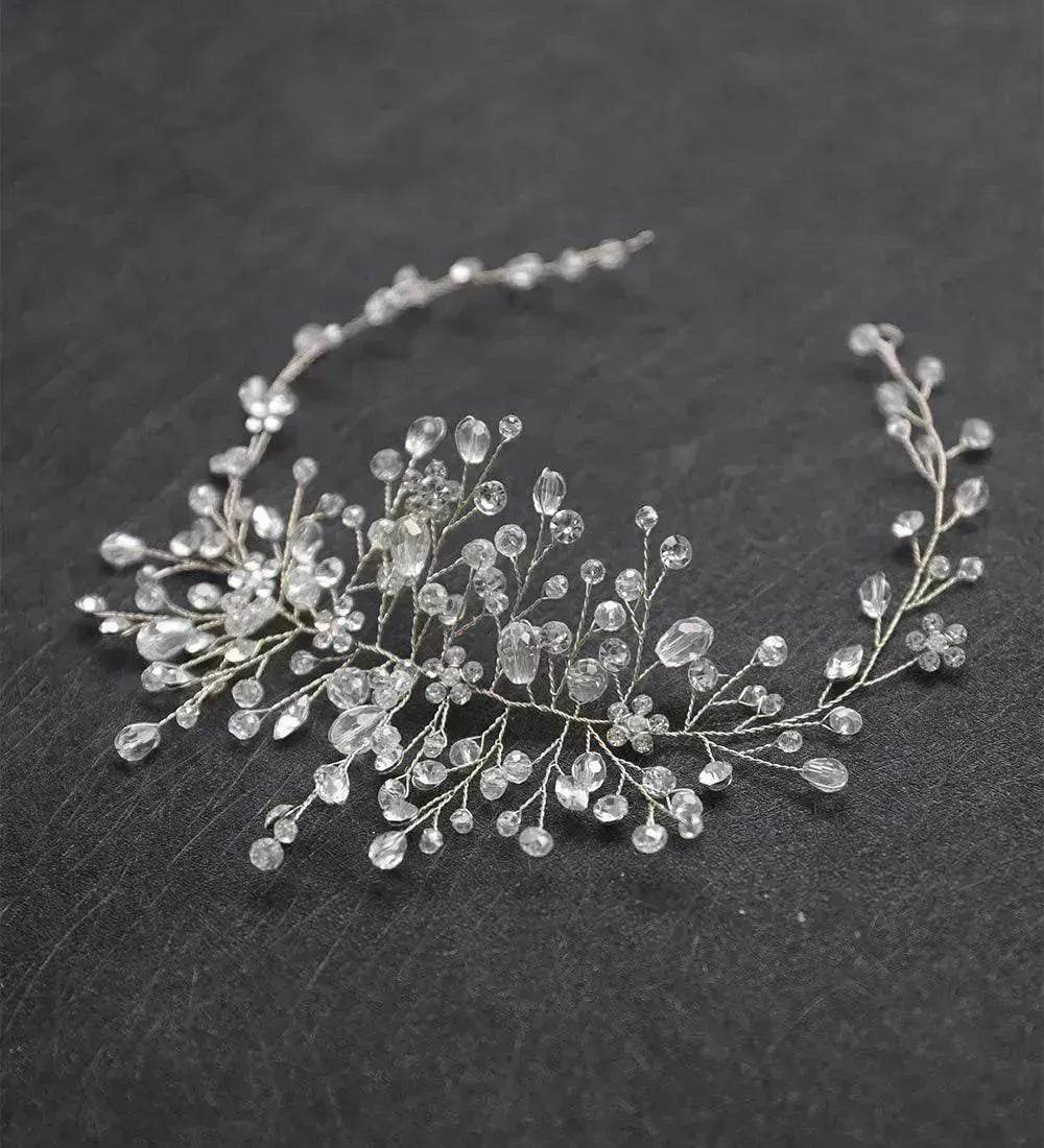 Accessoires de cheveux de mariée en cristal pour femmes élégantes, vigne de cheveux de mariée, pince à cheveux de mariée, coiffe de mariage, pièce de cheveux de mariage, pièces de cheveux de mariée