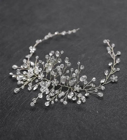 Accessoires de cheveux de mariée en cristal pour femmes élégantes, vigne de cheveux de mariée, pince à cheveux de mariée, coiffe de mariage, pièce de cheveux de mariage, pièces de cheveux de mariée