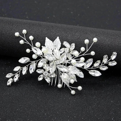 Accessoires de cheveux de mariée en cristal pour femmes élégantes, vigne de cheveux de mariée, pince à cheveux de mariée, coiffe de mariage, pièce de cheveux de mariage, pièces de cheveux de mariée