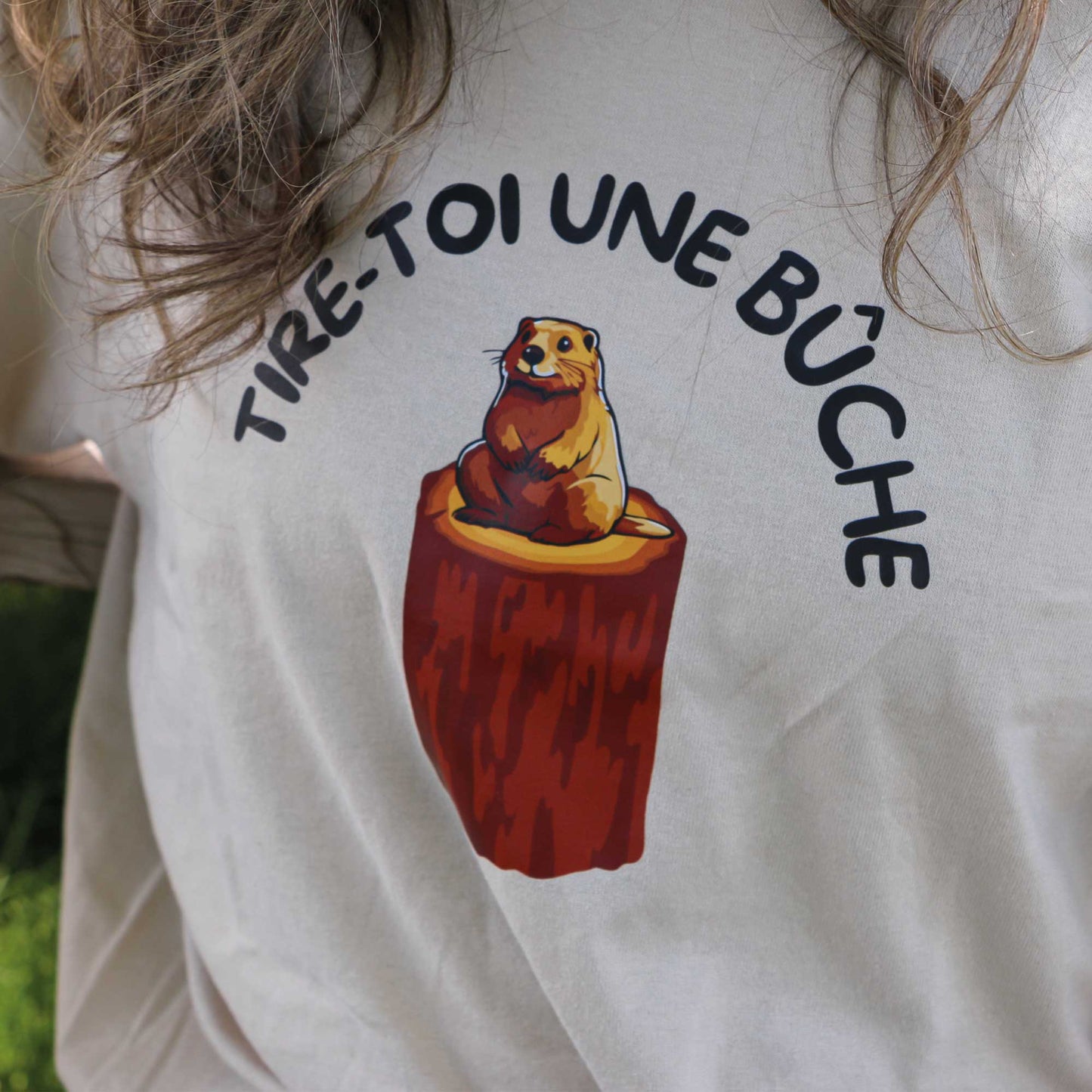 T-shirt "Tire-toi une bûche" imprimé