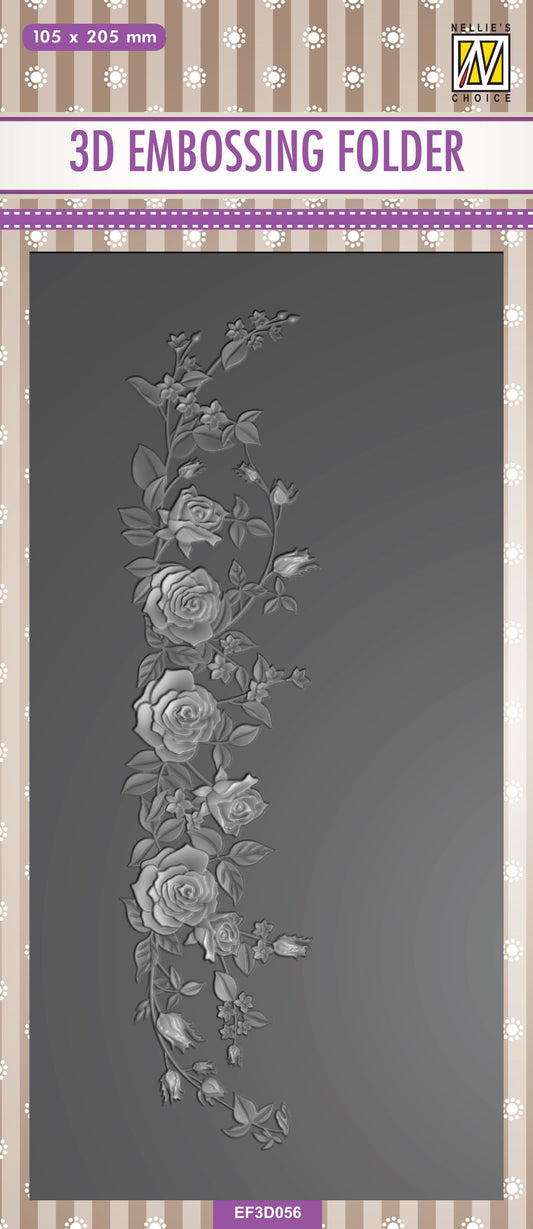 Nellie's Choice Classeur de Gaufrage 3D Slimline - Bordure de Roses