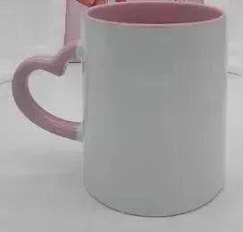 Mug Revêtement Anse en Forme de Cœur Intérieur Coloré Tasse en Céramique Personnalisée