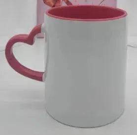 Mug Revêtement Anse en Forme de Cœur Intérieur Coloré Tasse en Céramique Personnalisée