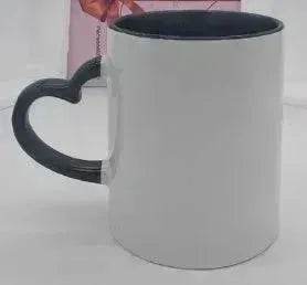 Mug Revêtement Anse en Forme de Cœur Intérieur Coloré Tasse en Céramique Personnalisée