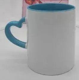 Mug Revêtement Anse en Forme de Cœur Intérieur Coloré Tasse en Céramique Personnalisée