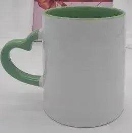 Mug Revêtement Anse en Forme de Cœur Intérieur Coloré Tasse en Céramique Personnalisée