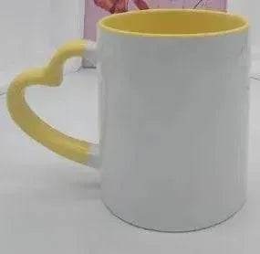Mug Revêtement Anse en Forme de Cœur Intérieur Coloré Tasse en Céramique Personnalisée