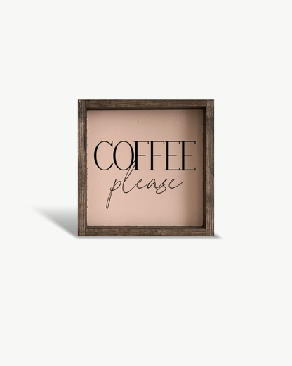 Coffee Please Mini Wood Sign