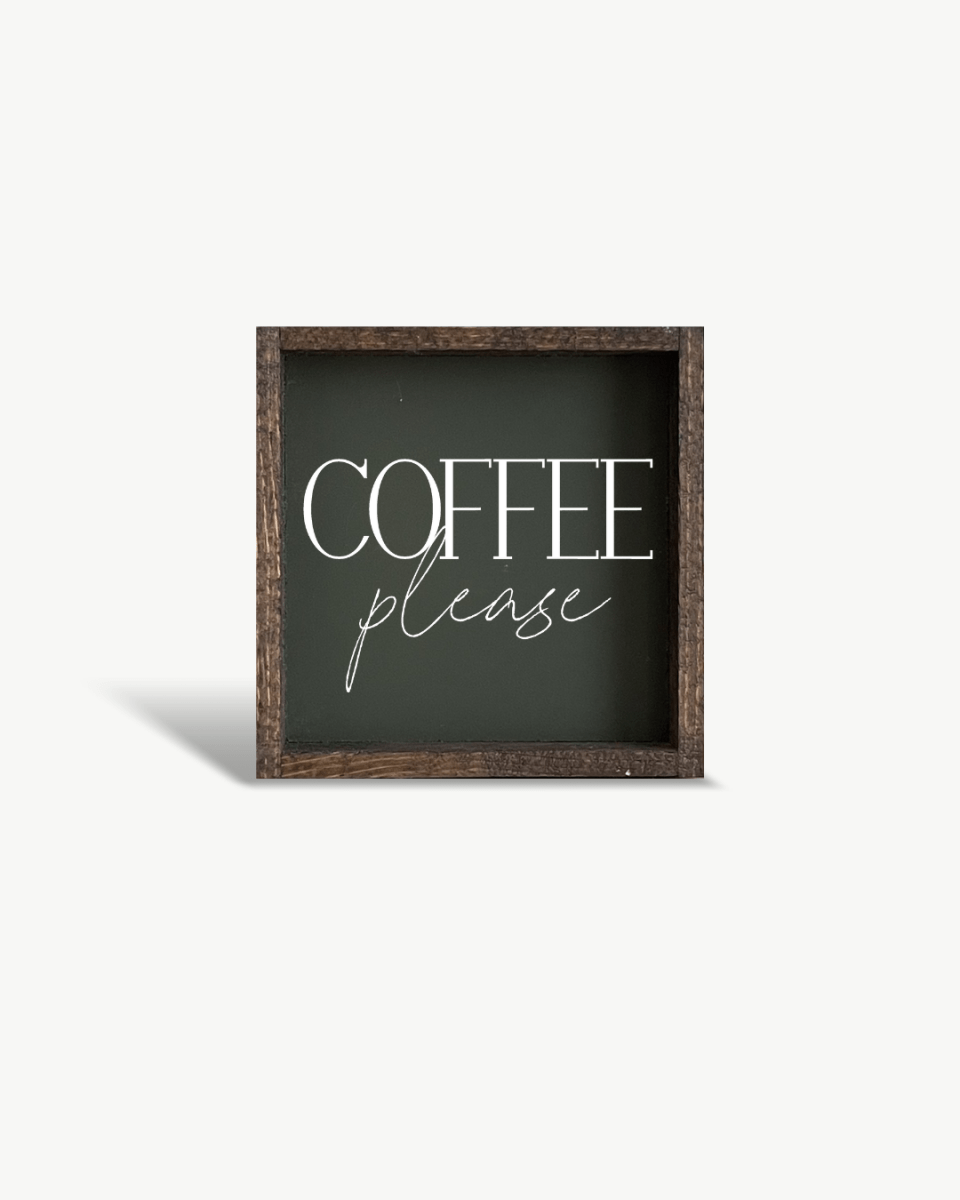 Coffee Please Mini Wood Sign