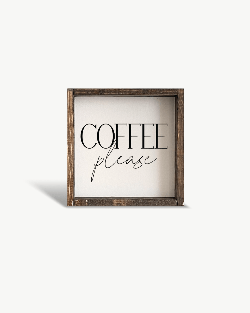 Coffee Please Mini Wood Sign