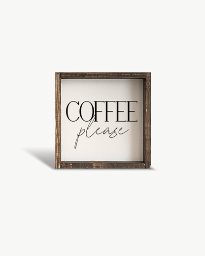 Coffee Please Mini Wood Sign