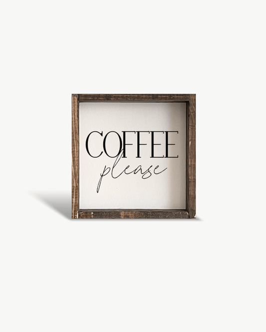 Mini panneau en bois « Café s'il vous plaît »