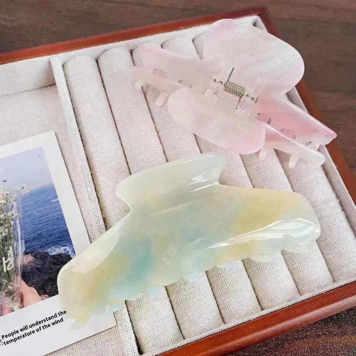 Color Changing In The Sun Exquisite High-grade Acetate Shark Clip Updo Hair Claw Hair Extension  Clip  For Women