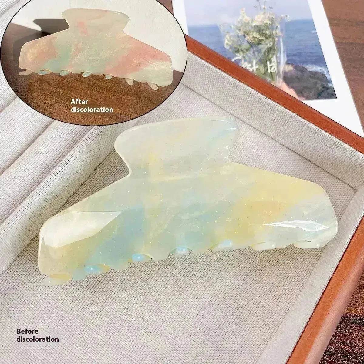 Color Changing In The Sun Exquisite High-grade Acetate Shark Clip Updo Hair Claw Hair Extension  Clip  For Women