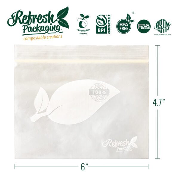 Compostable Zip-Top Bags - Small - (50 Bags 15x12cm)