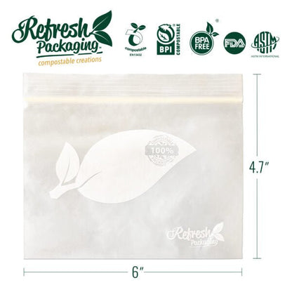 Compostable Zip-Top Bags - Small - (50 Bags 15x12cm)