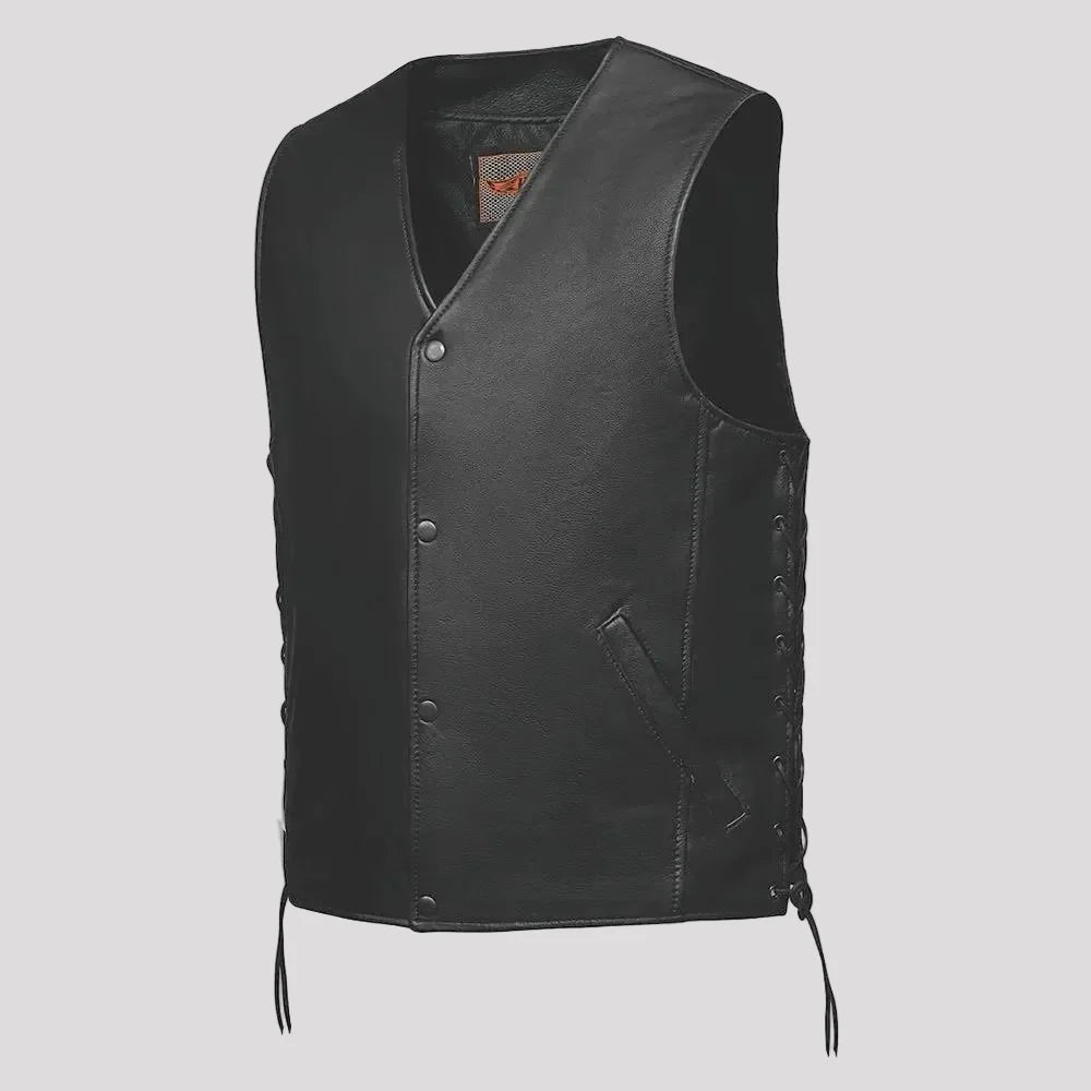 Gilet de moto Unik International à lacets sur les côtés pour hommes