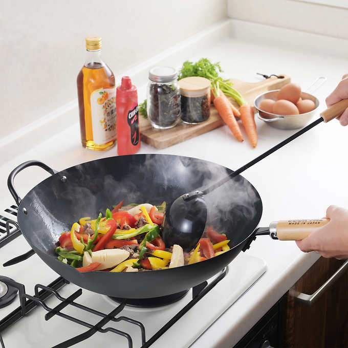 Yoshikawa Japan |  Carbon Steel Wok 36cm - Made in Japan
