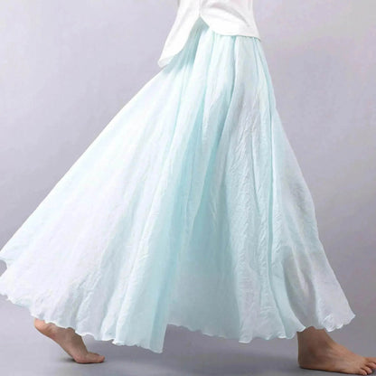 Cotton Linen Style Skirt, Soft And Flowing Skirt, Travel Skirt, Beach Skirt, Gift For Daughter, Pink Skirt, Custom Size