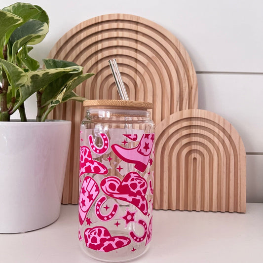 Disco cowgirl glass  cup