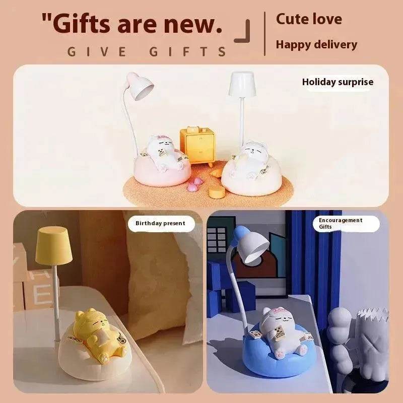 Creative Sleeping Cat Small Night Lamp Night Charging Pat Lamp