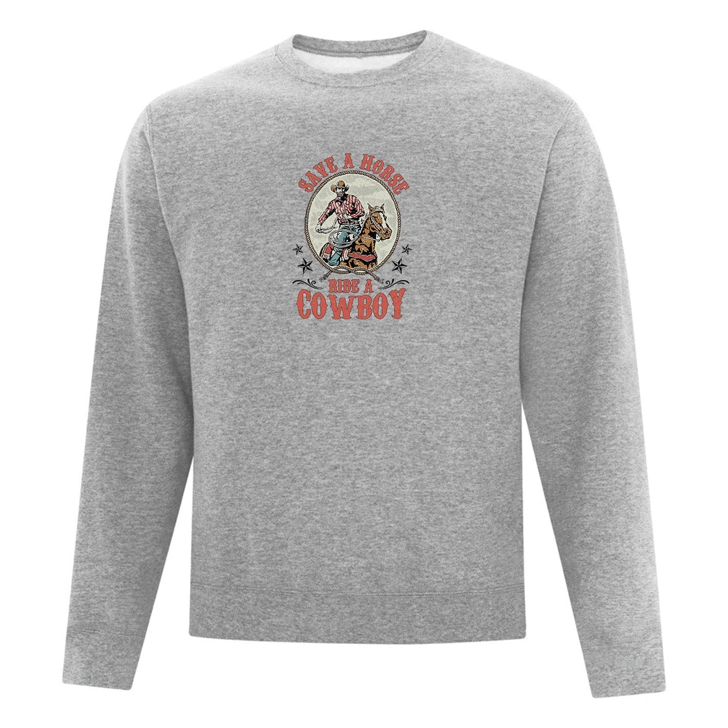 Crewneck "Save a horse, ride a cowboy" imprimé