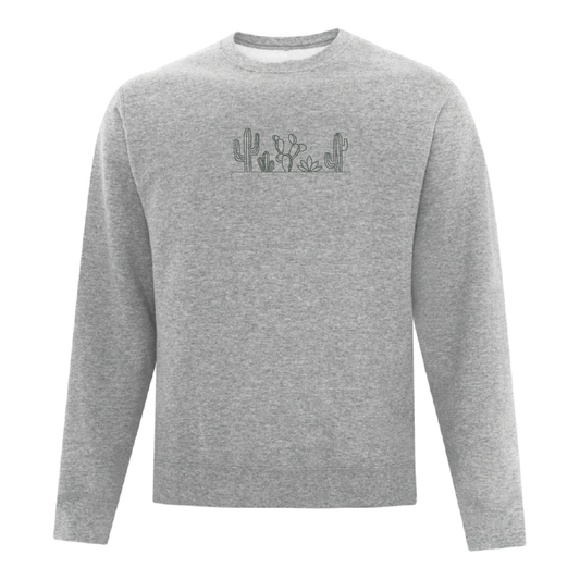 Sweat col rond avec cactus brodé
