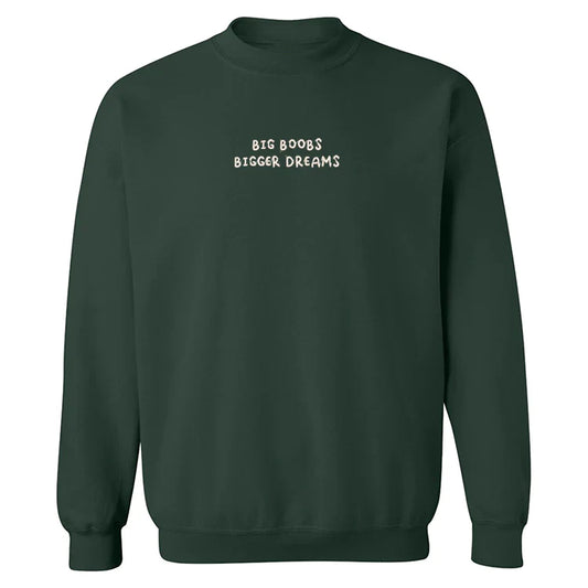 T-shirt col rond brodé "Big Boobs Bigger Dreams"