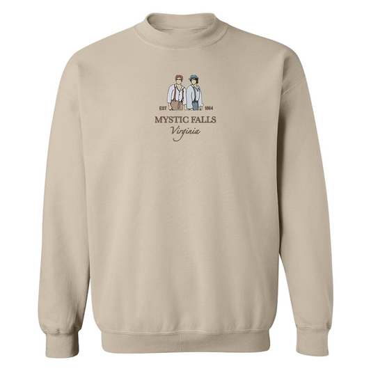 Sweat ras du cou brodé "Mystic Falls"