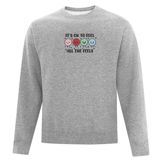 Pull ras du cou brodé « Feel all the Feels »