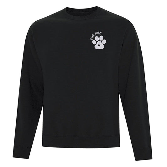 Chandail col rond brodé « Fur Mom »