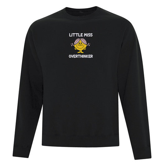 T-shirt col rond brodé « Little Miss Overthinker »