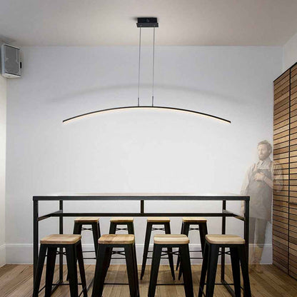 Minimalist Linear LED Pendant Light – Modern Chandelier for Dining Room
