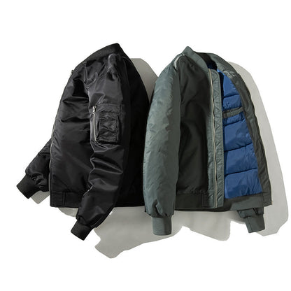 Men's Solid Pilot Bomber Jacket