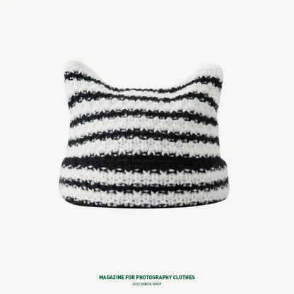 Breathable Windproof Cute Thermal Head Cover Woolen Cap beanies