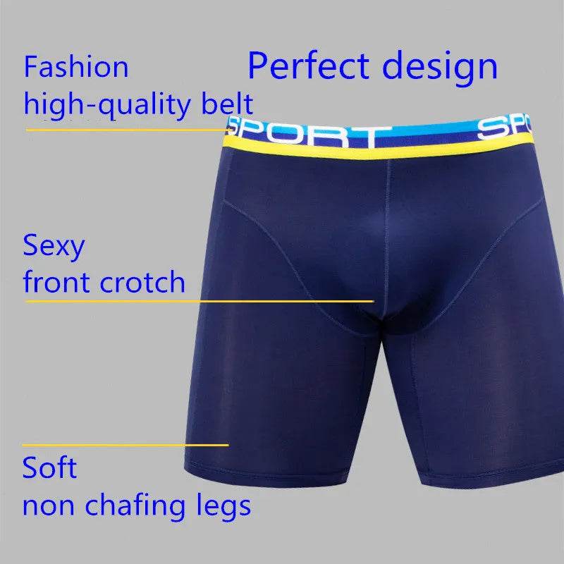 Anti-wear Ice Silk breathable Midway Boxer Beach swimming Underwear