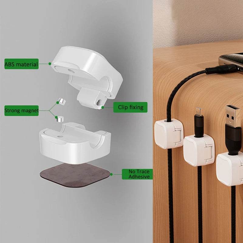 Under  Desk Cable Management System Wire Magnetic Cable Organizer